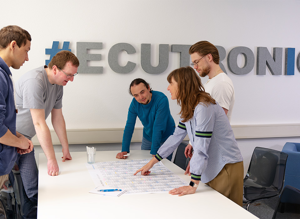 Das Team von ECUtronic in einer Projektbesprechung